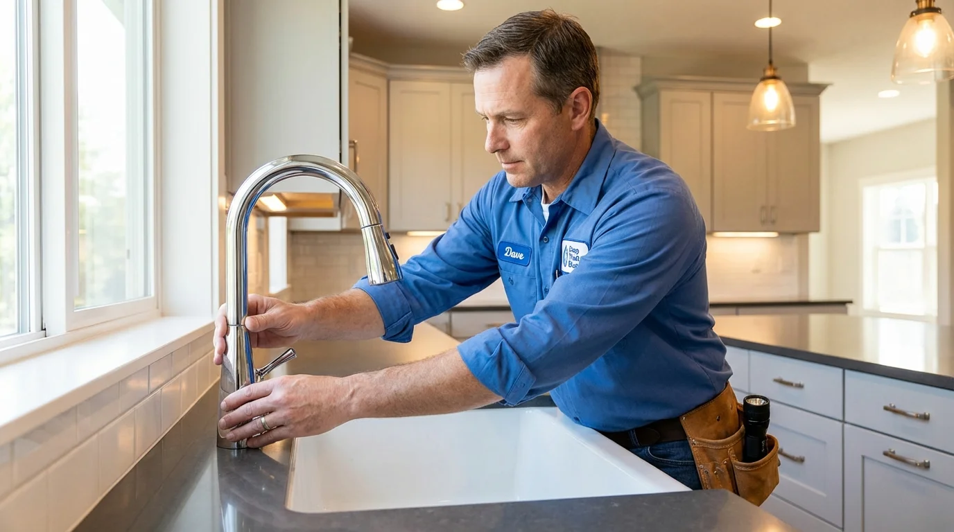 Kitchen faucet installation by Johns Plumbing LLC in Andrews